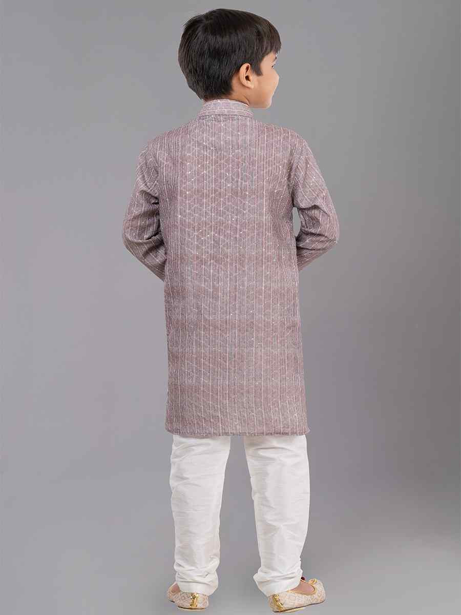 Multi Polyester Mono Embroidered Festival Traditional Kurta Pyjama Boys Wear