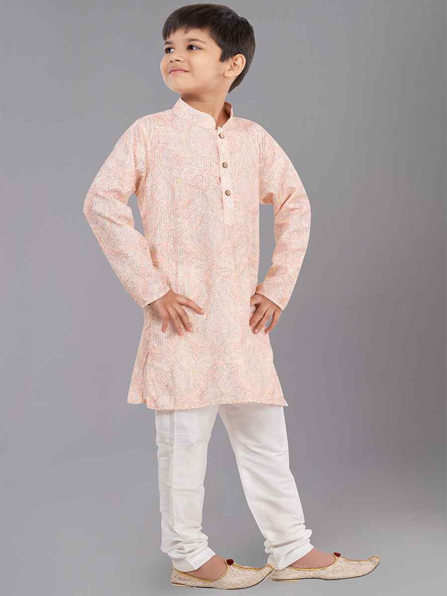 Multi Polyester Mono Embroidered Festival Traditional Kurta Pyjama Boys Wear