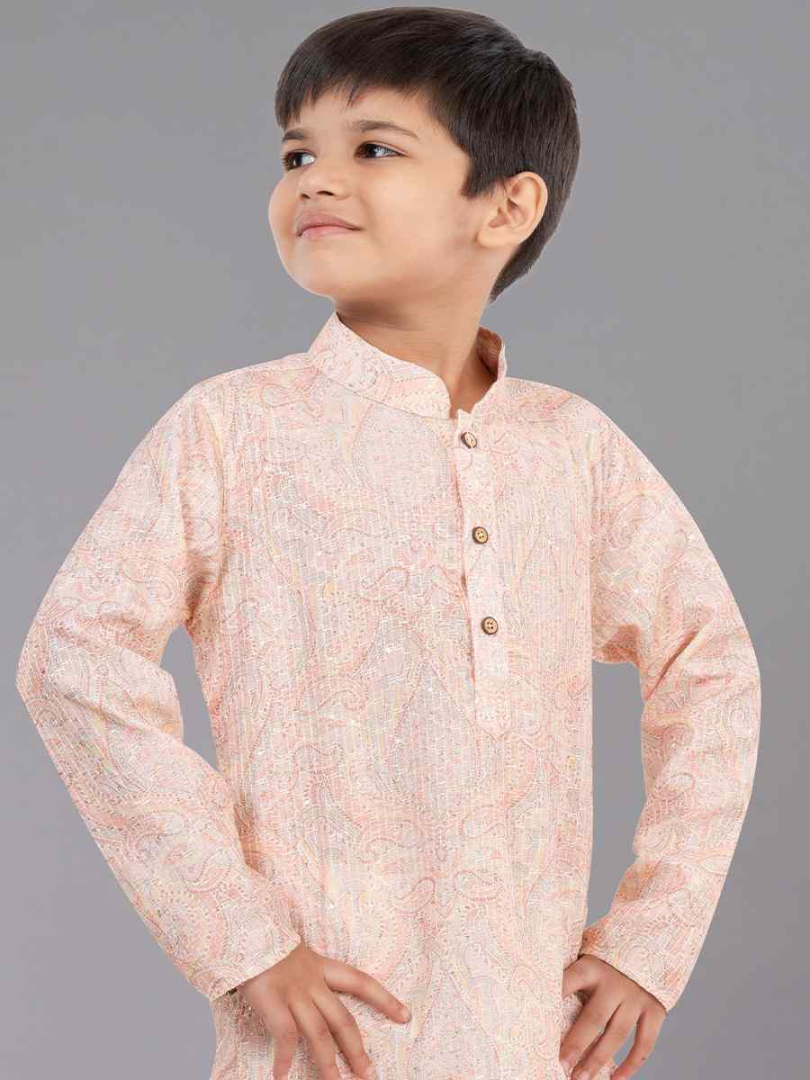 Multi Polyester Mono Embroidered Festival Traditional Kurta Pyjama Boys Wear