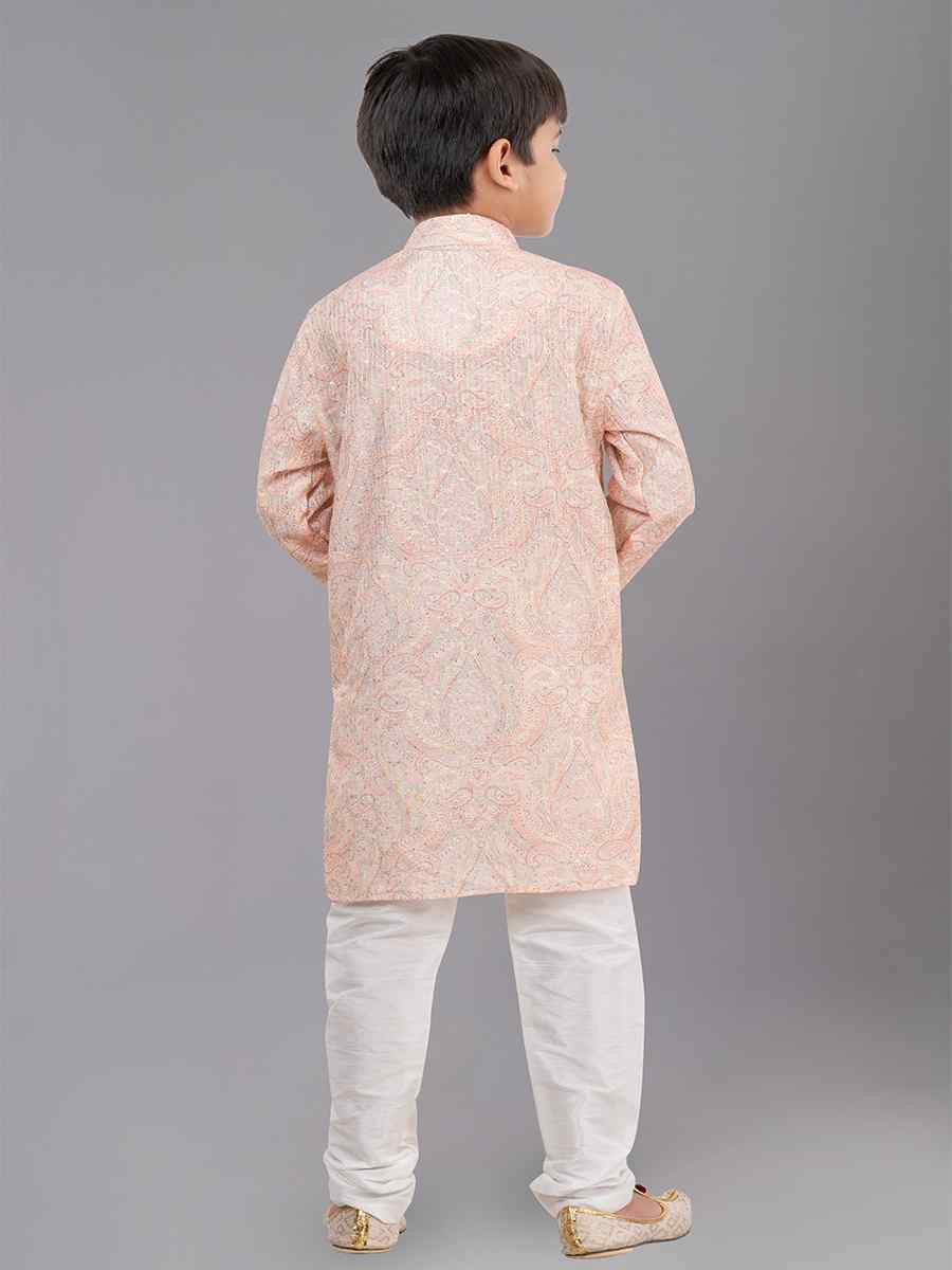 Multi Polyester Mono Embroidered Festival Traditional Kurta Pyjama Boys Wear