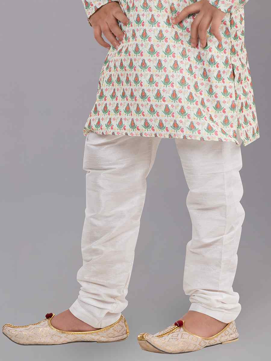 Multi Polyester Mono Embroidered Festival Traditional Kurta Pyjama Boys Wear