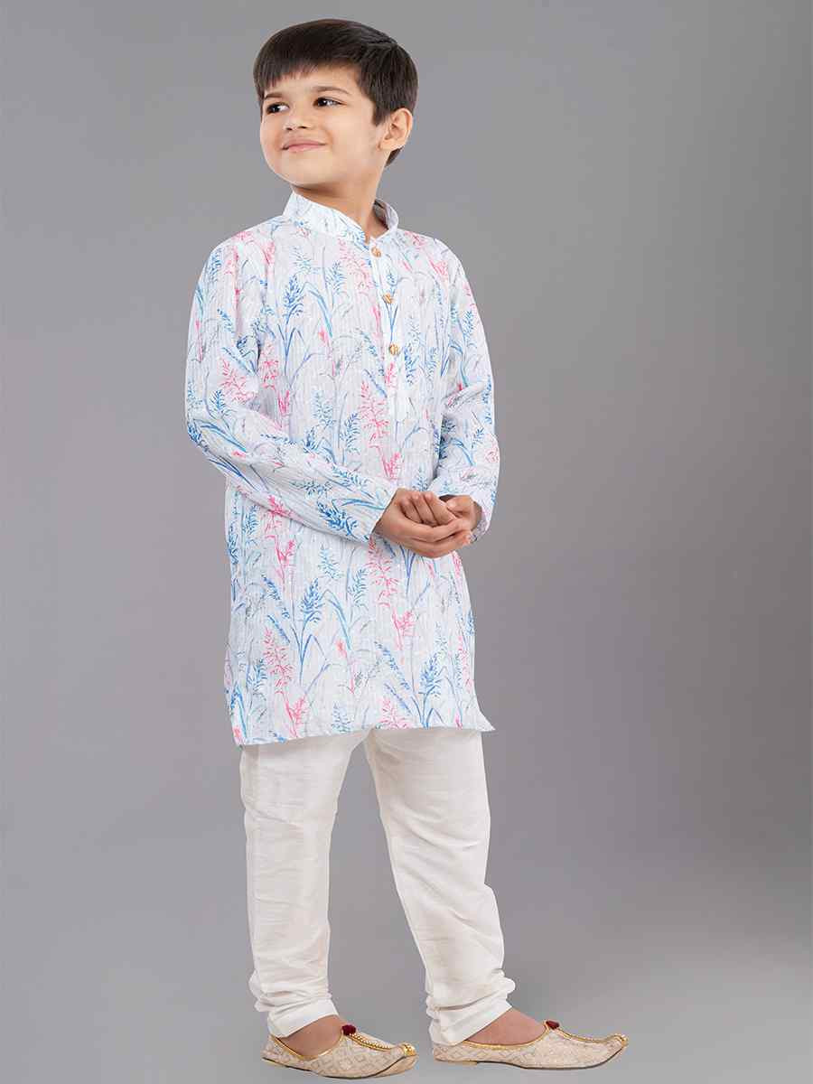 Multi Polyester Mono Embroidered Festival Traditional Kurta Pyjama Boys Wear