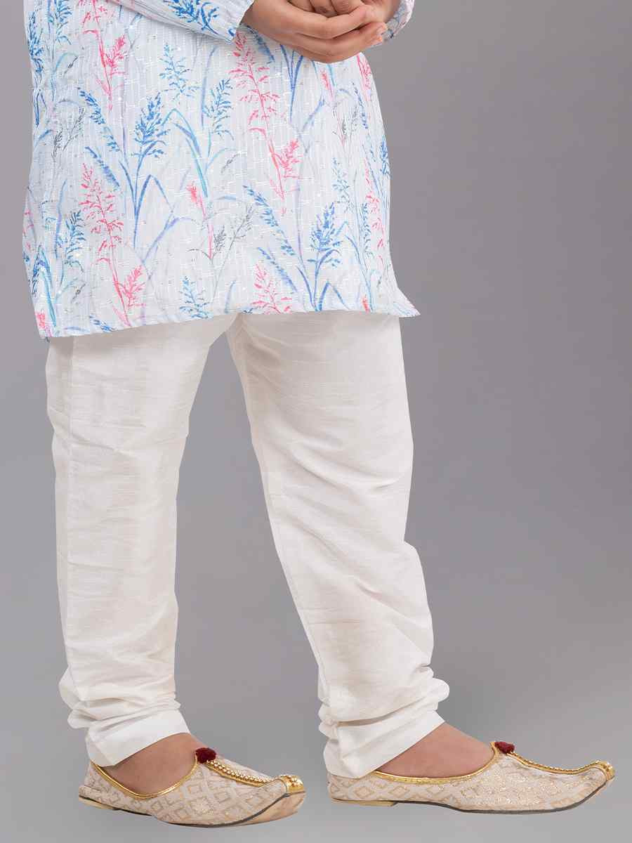 Multi Polyester Mono Embroidered Festival Traditional Kurta Pyjama Boys Wear