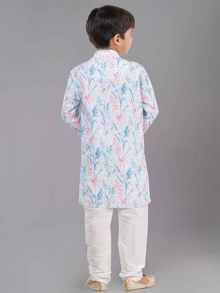 Multi Polyester Mono Embroidered Festival Traditional Kurta Pyjama Boys Wear