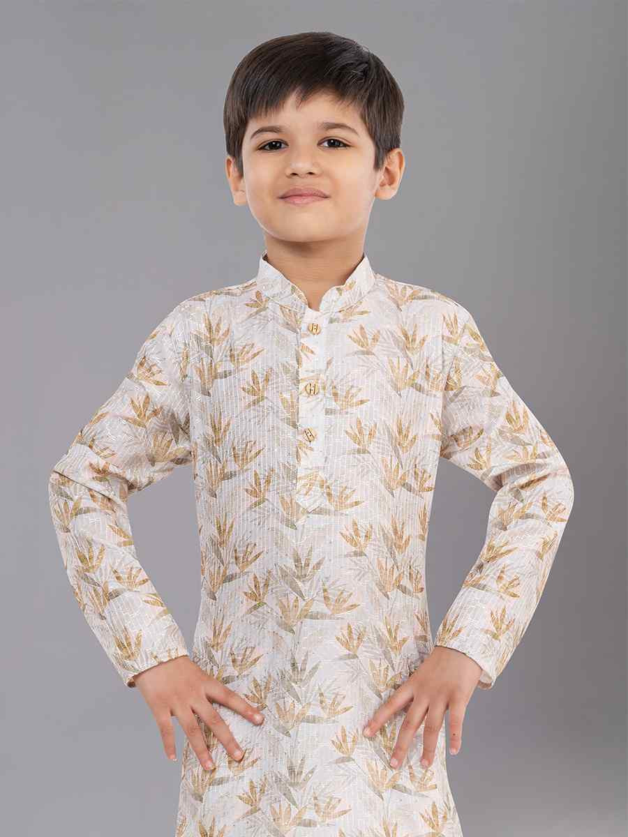 Multi Polyester Mono Embroidered Festival Traditional Kurta Pyjama Boys Wear