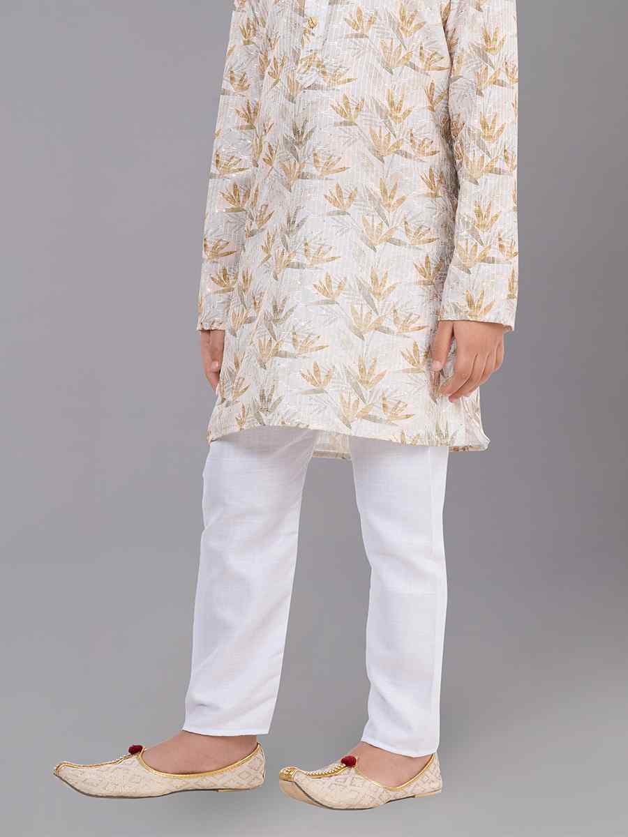 Multi Polyester Mono Embroidered Festival Traditional Kurta Pyjama Boys Wear