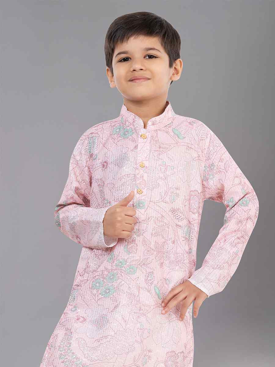 Multi Polyester Mono Embroidered Festival Traditional Kurta Pyjama Boys Wear