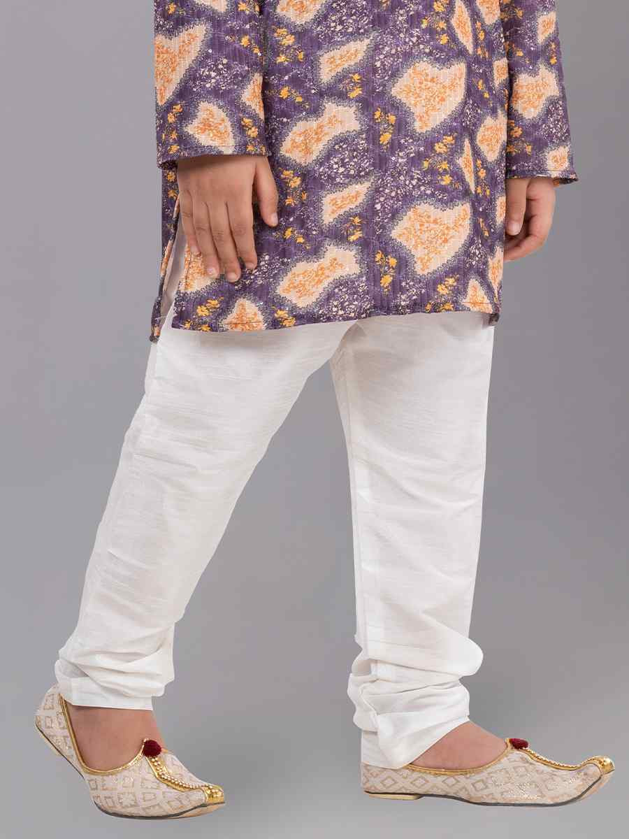 Multi Polyester Mono Embroidered Festival Traditional Kurta Pyjama Boys Wear