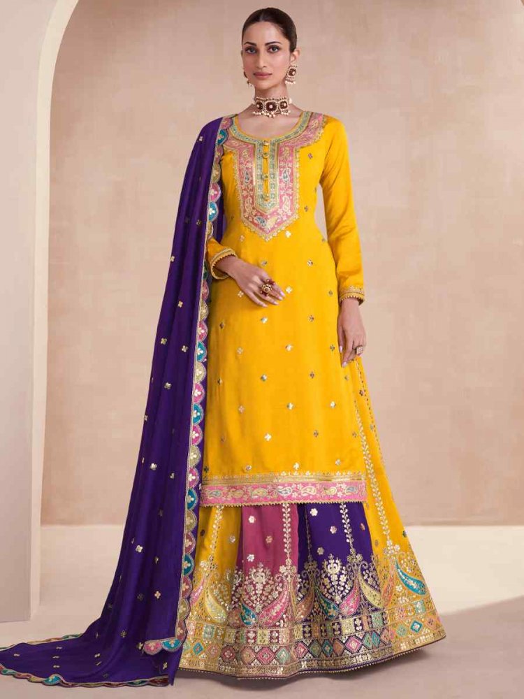 Buy Odette Green Soft Net Semi Stitched Lehenga with Unstitched Blouse (Set  of 3) online