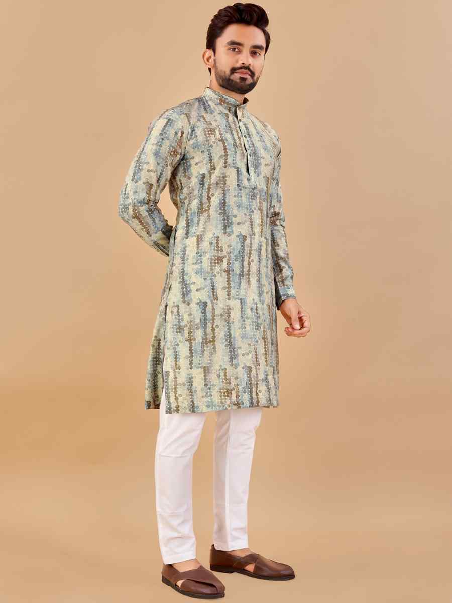 Multi Premium Soft Cotton Printed Festival Casual Kurta