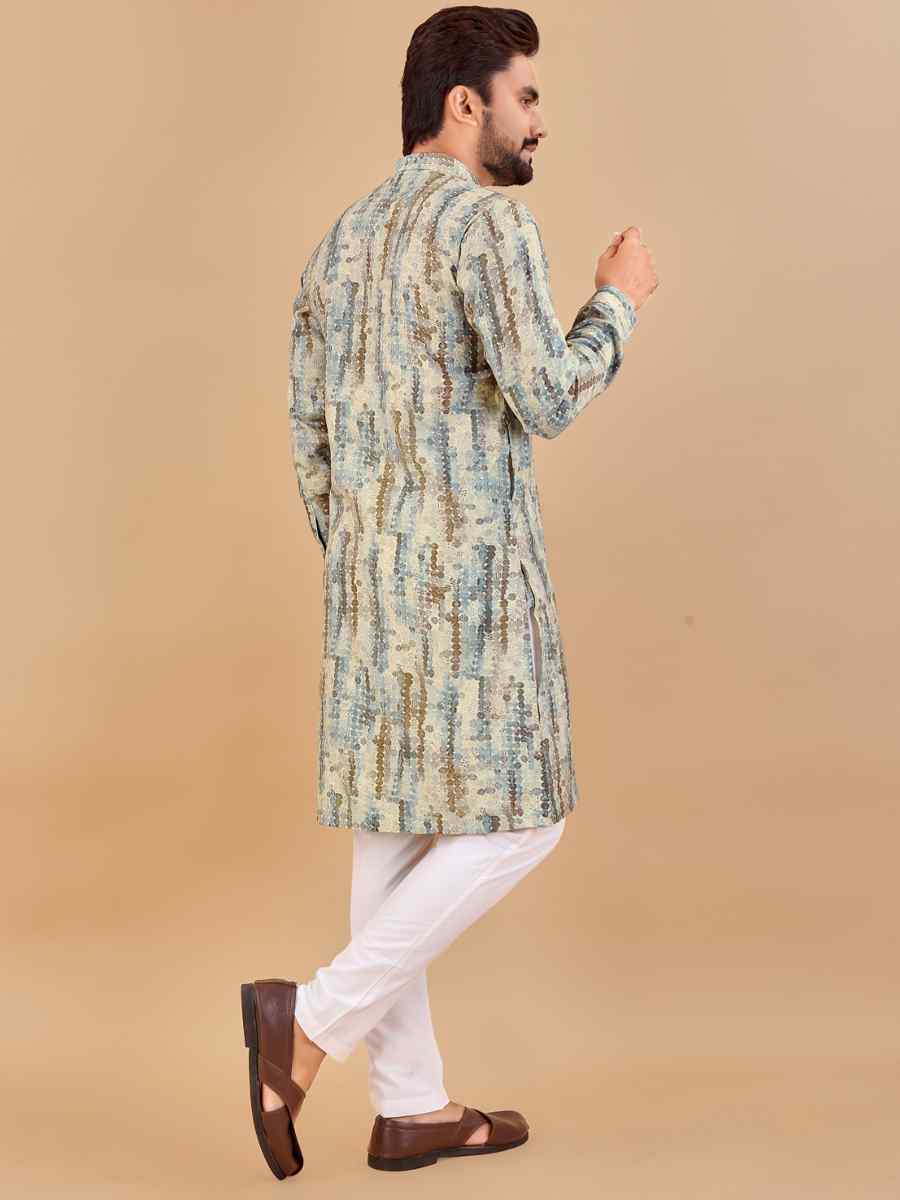 Multi Premium Soft Cotton Printed Festival Casual Kurta