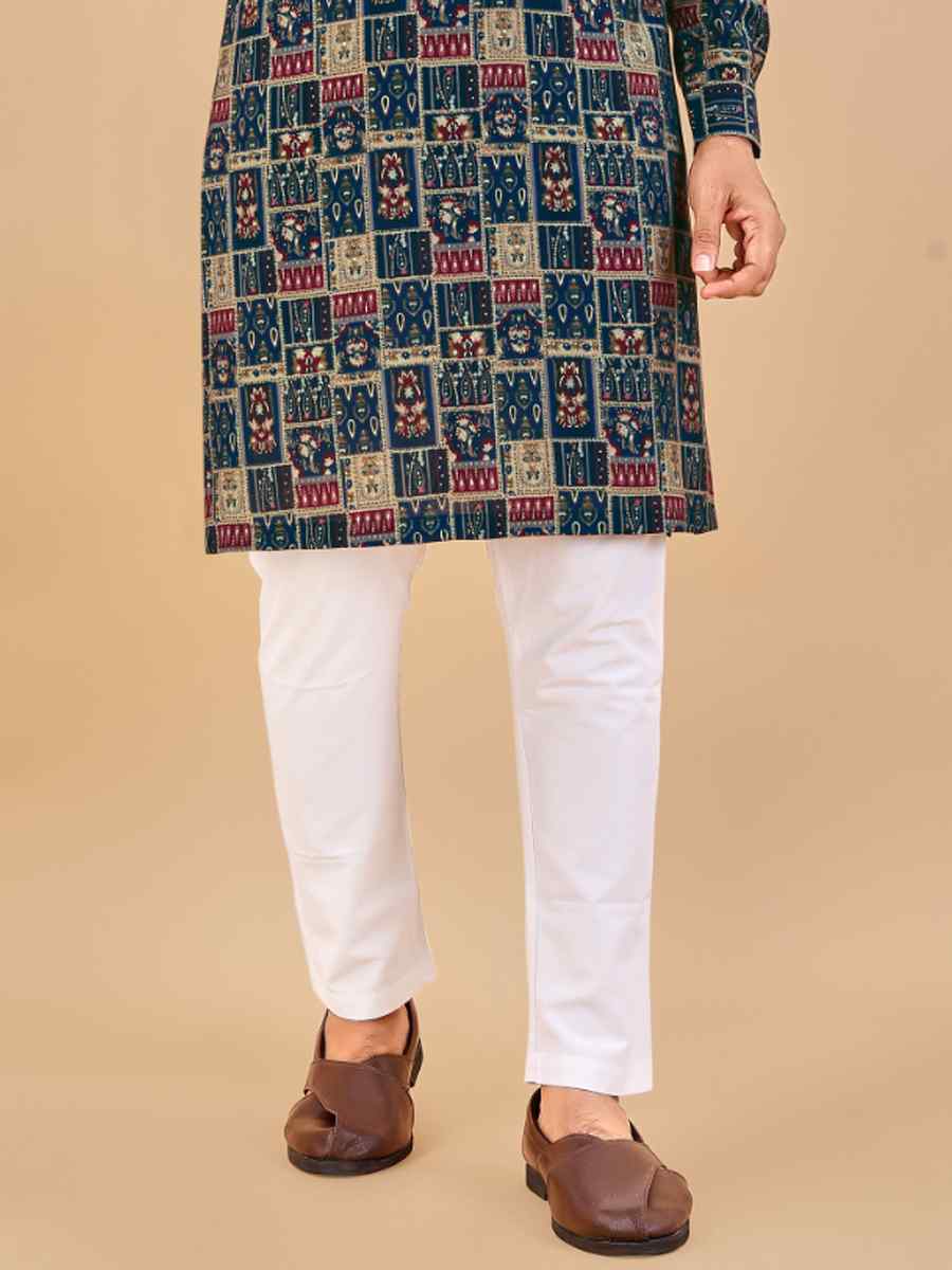 Multi Premium Soft Cotton Printed Festival Casual Kurta