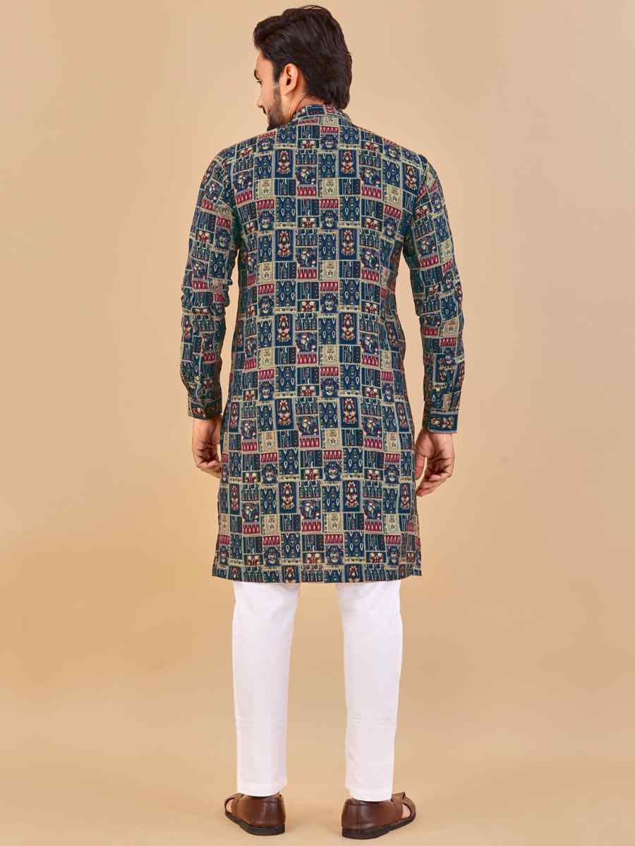 Multi Premium Soft Cotton Printed Festival Casual Kurta