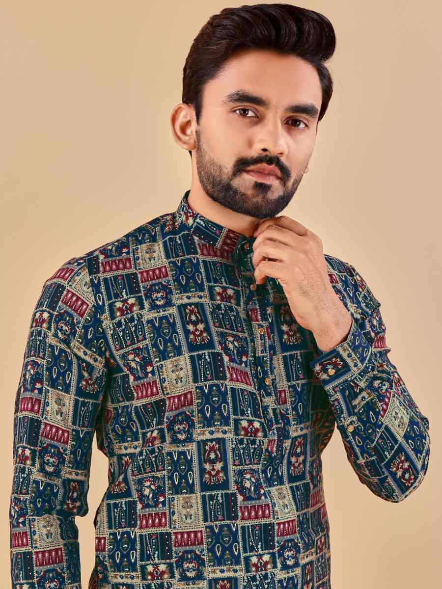 Multi Premium Soft Cotton Printed Festival Casual Kurta