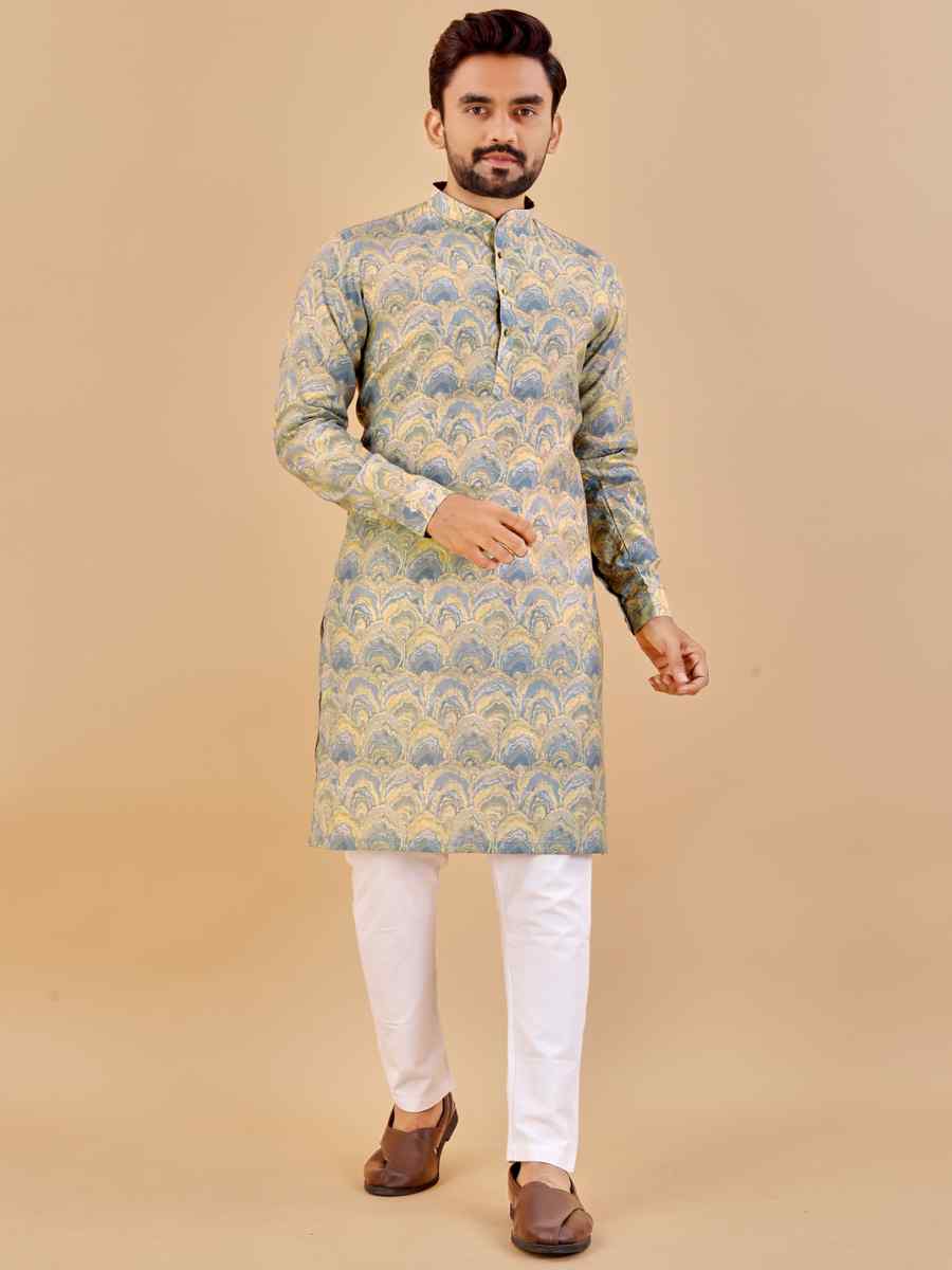 Multi Premium Soft Cotton Printed Festival Casual Kurta