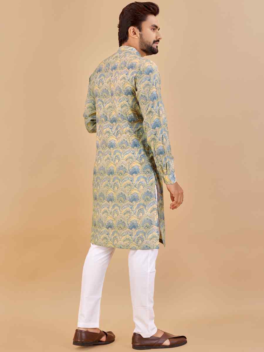 Multi Premium Soft Cotton Printed Festival Casual Kurta