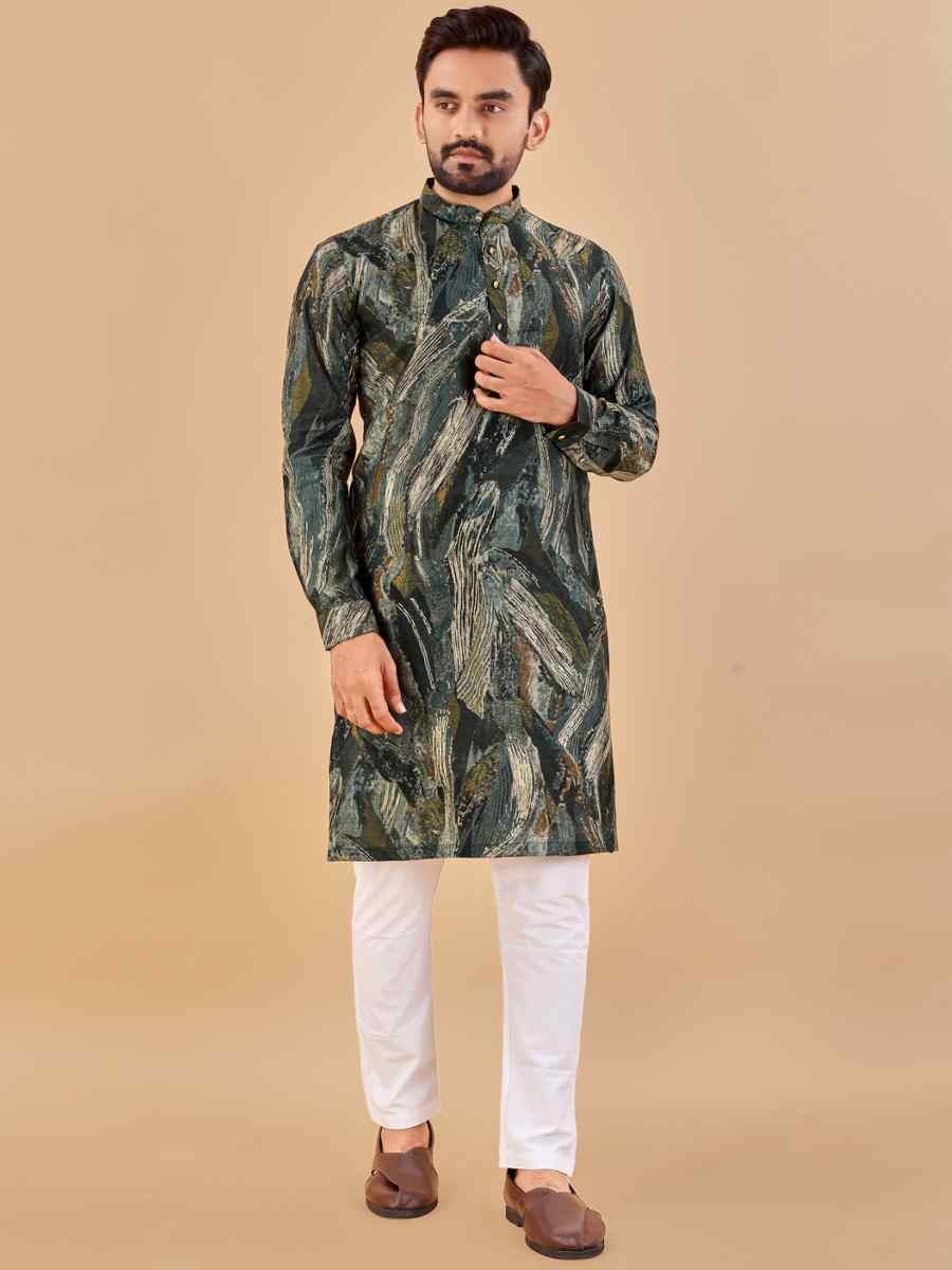 Multi Premium Soft Cotton Printed Festival Casual Kurta