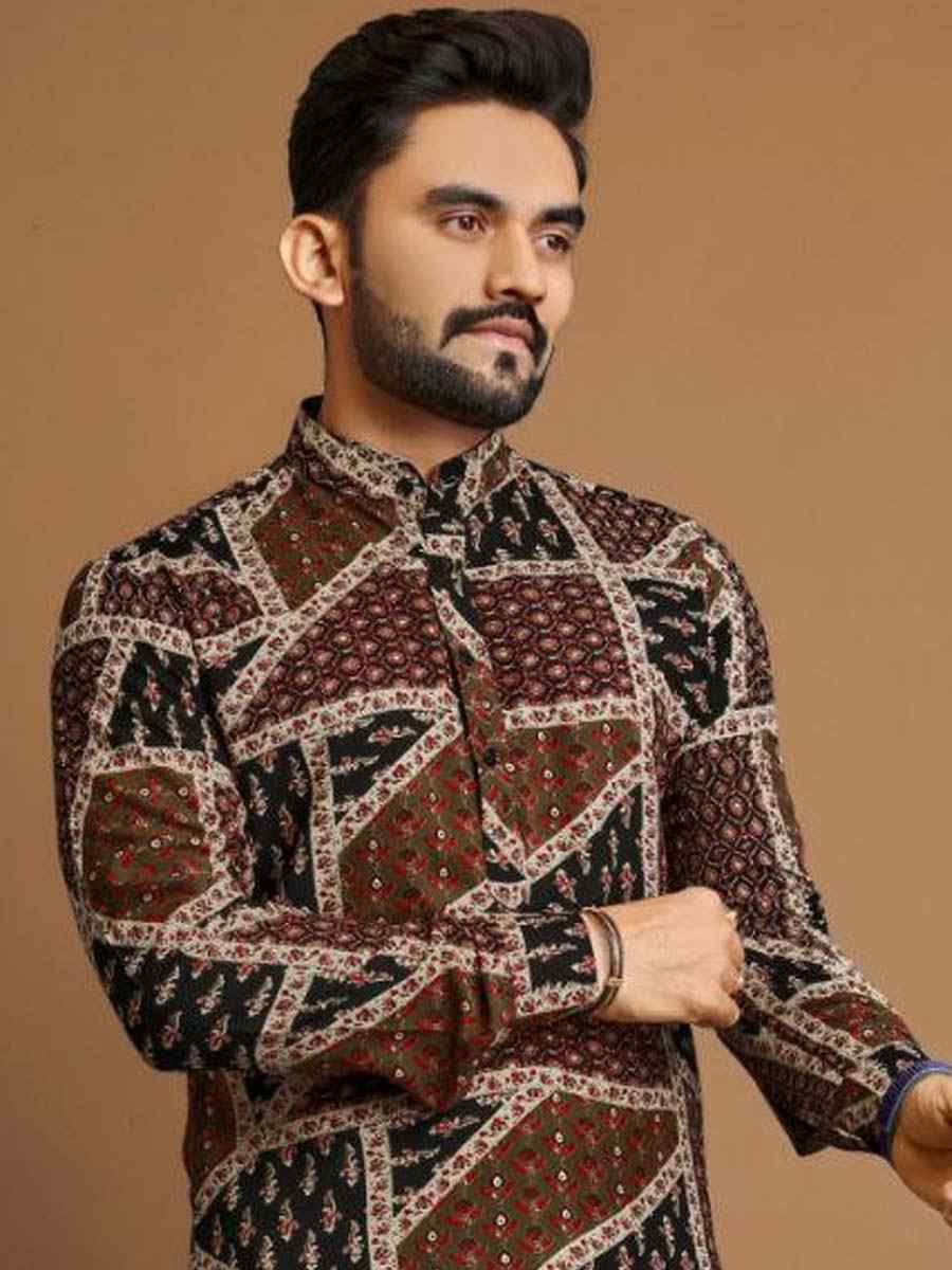 Multi Premium Soft Cotton Printed Festival Casual Kurta