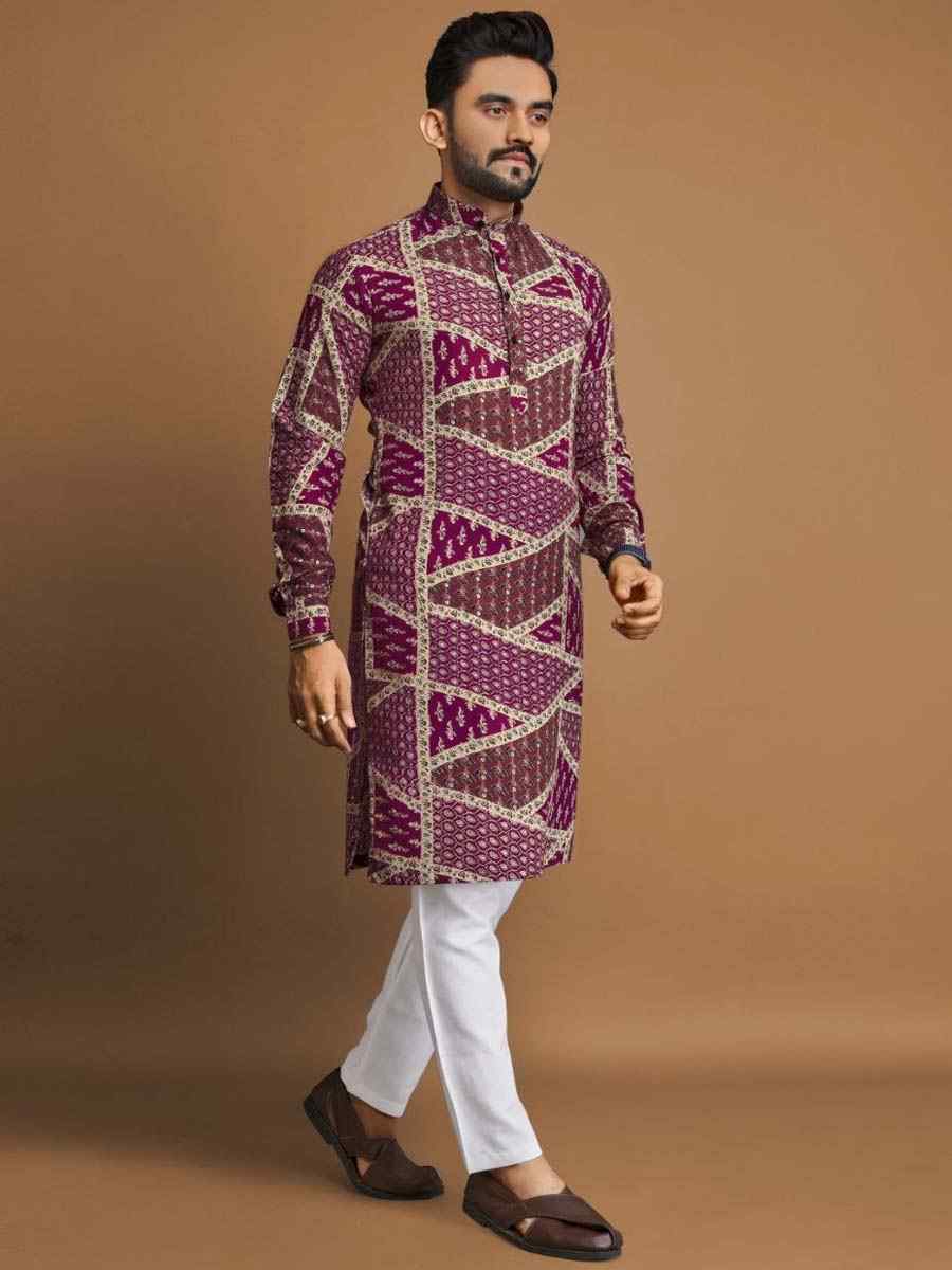 Multi Premium Soft Cotton Printed Festival Casual Kurta