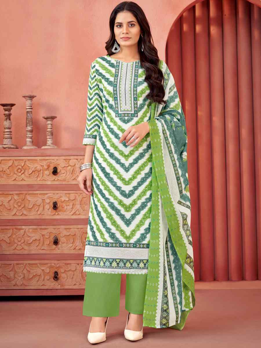 Multi Pure Cotton Printed Casual Festival Pant Salwar Kameez