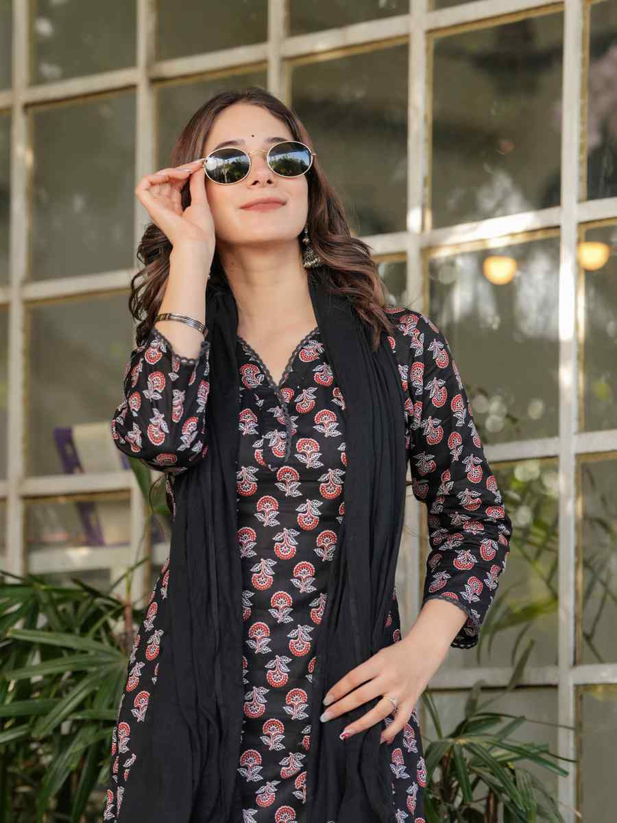 Multi Pure Cotton Printed Festival Casual Ready Pant Salwar Kameez