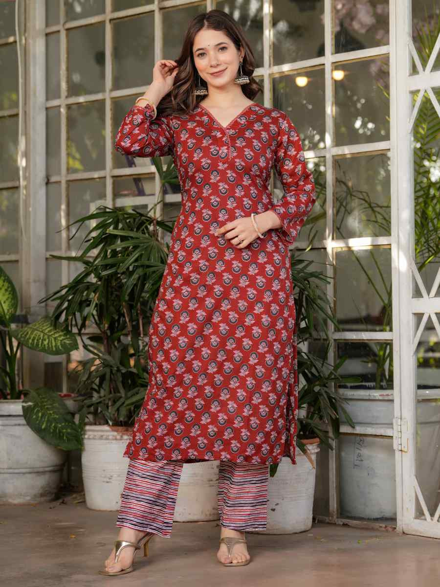 Multi Pure Cotton Printed Festival Casual Ready Pant Salwar Kameez