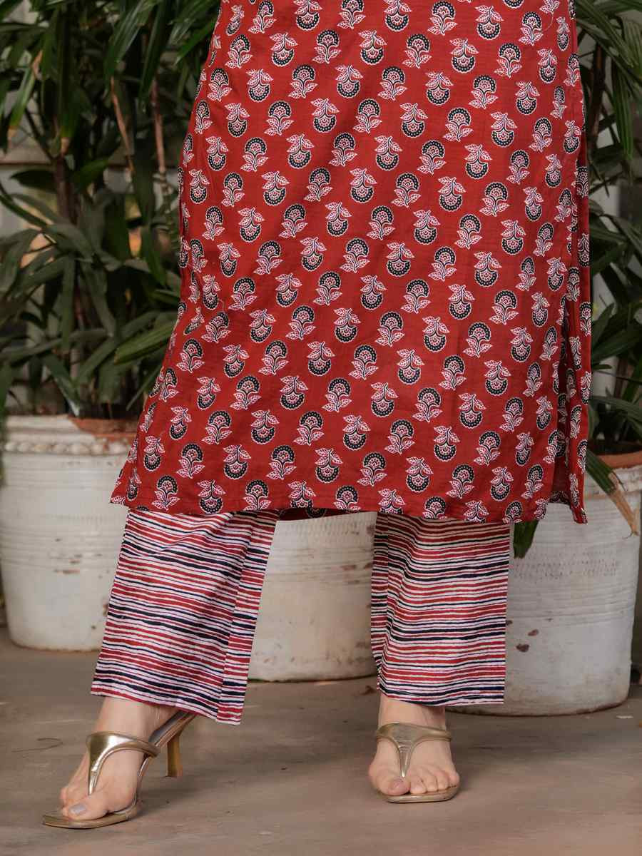 Multi Pure Cotton Printed Festival Casual Ready Pant Salwar Kameez