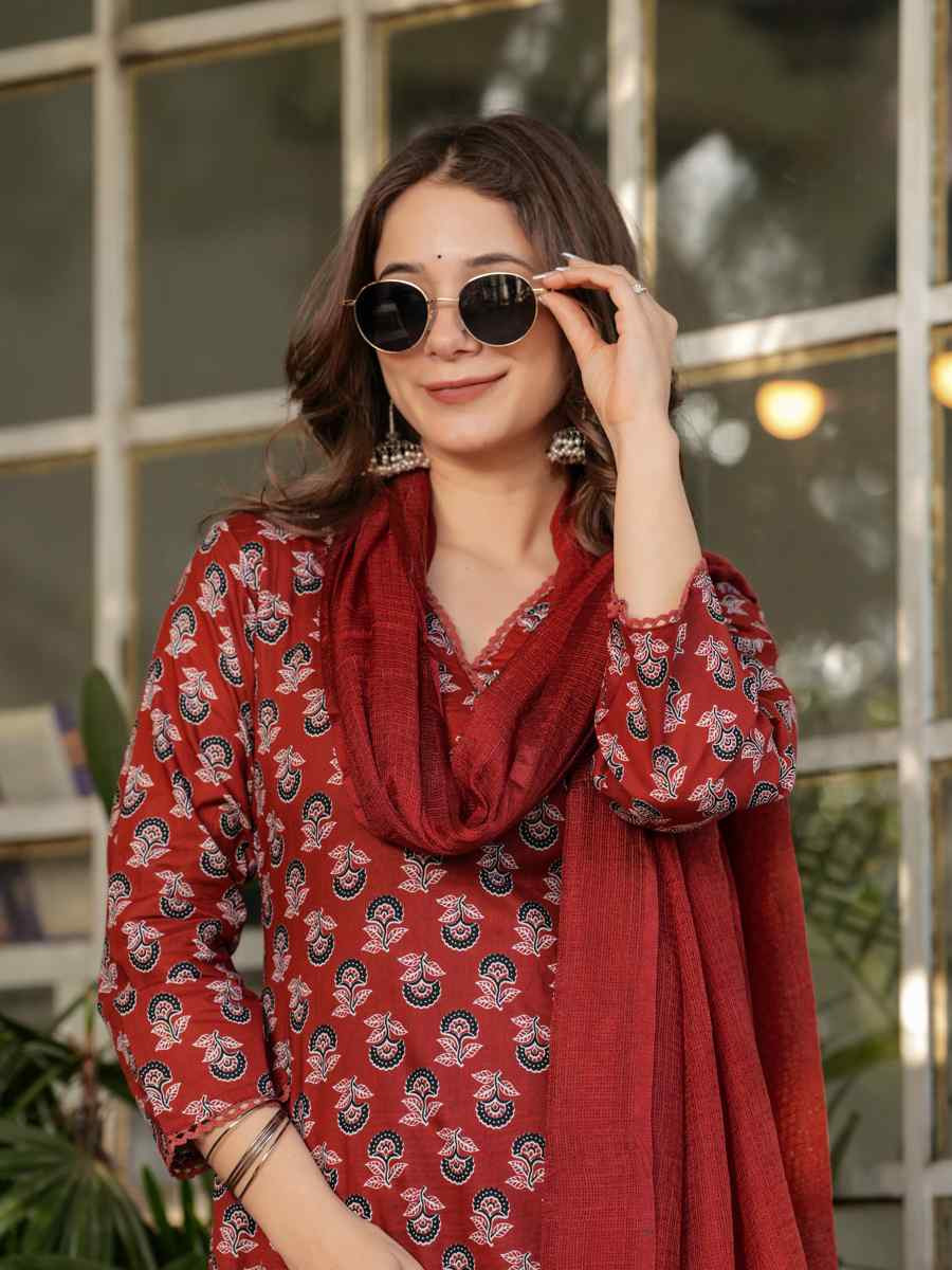 Multi Pure Cotton Printed Festival Casual Ready Pant Salwar Kameez