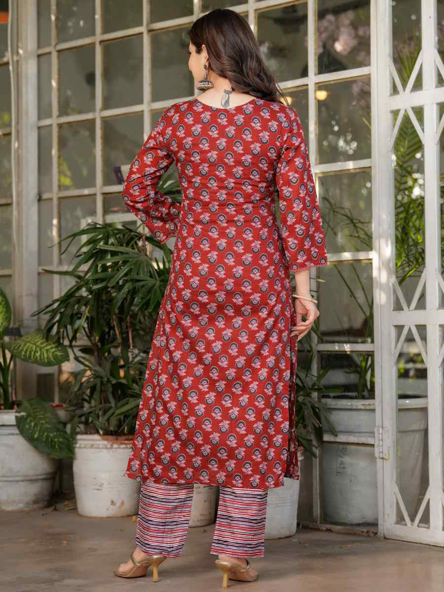 Multi Pure Cotton Printed Festival Casual Ready Pant Salwar Kameez