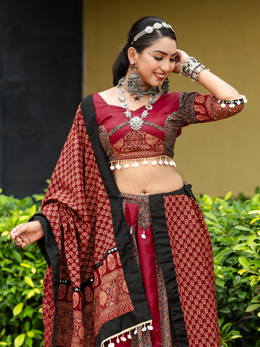 Multi Pure Cotton Printed Festival Festival Circular Lehenga Choli