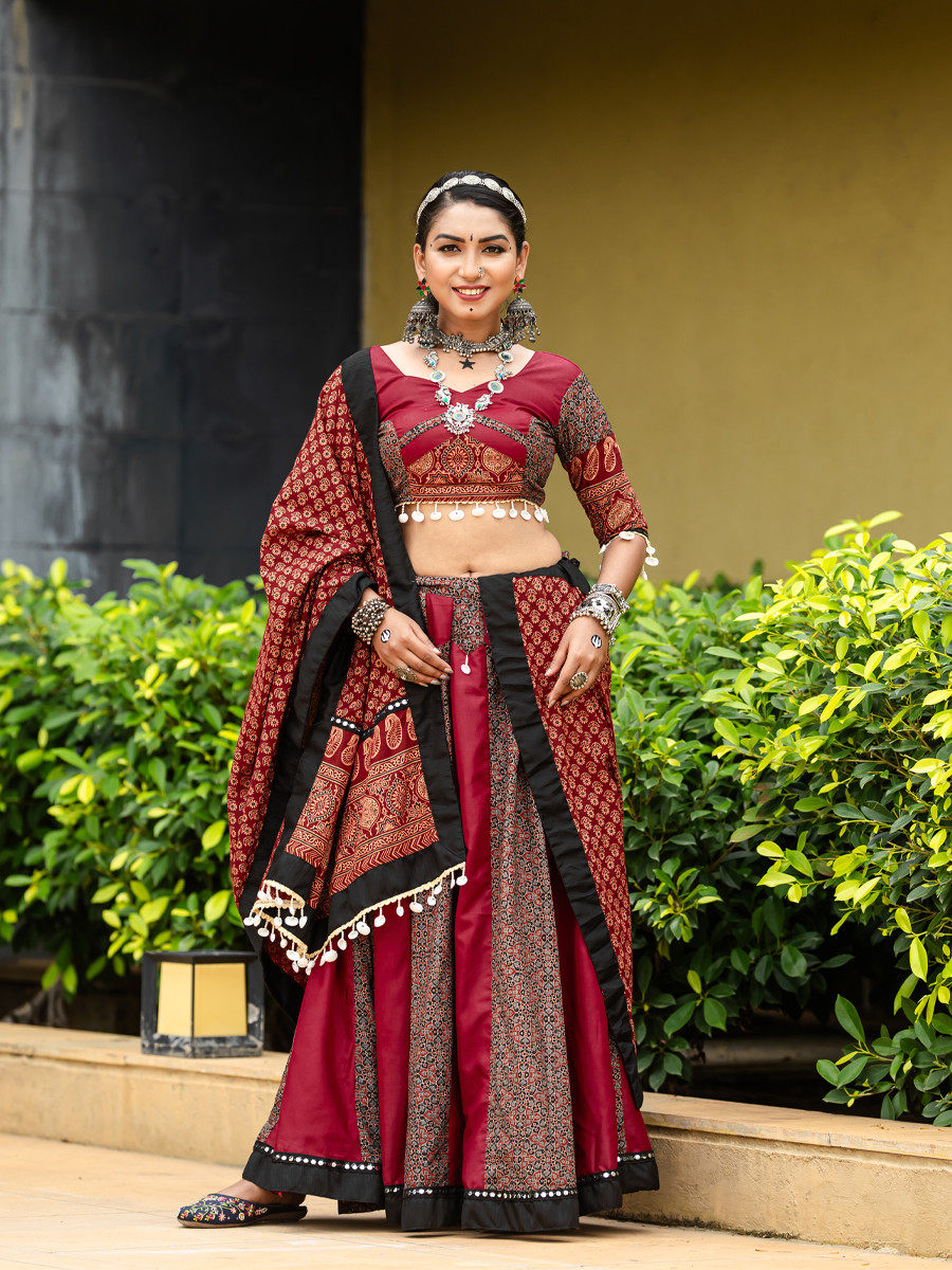 Multi Pure Cotton Printed Festival Festival Circular Lehenga Choli