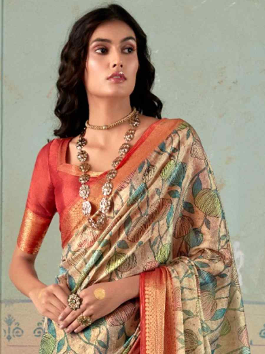 Multi Pure Satin Silk Handwoven Festival Wedding Heavy Border Saree