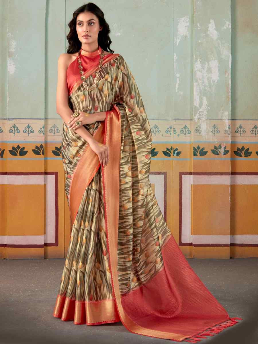 Multi Pure Satin Silk Handwoven Festival Wedding Heavy Border Saree