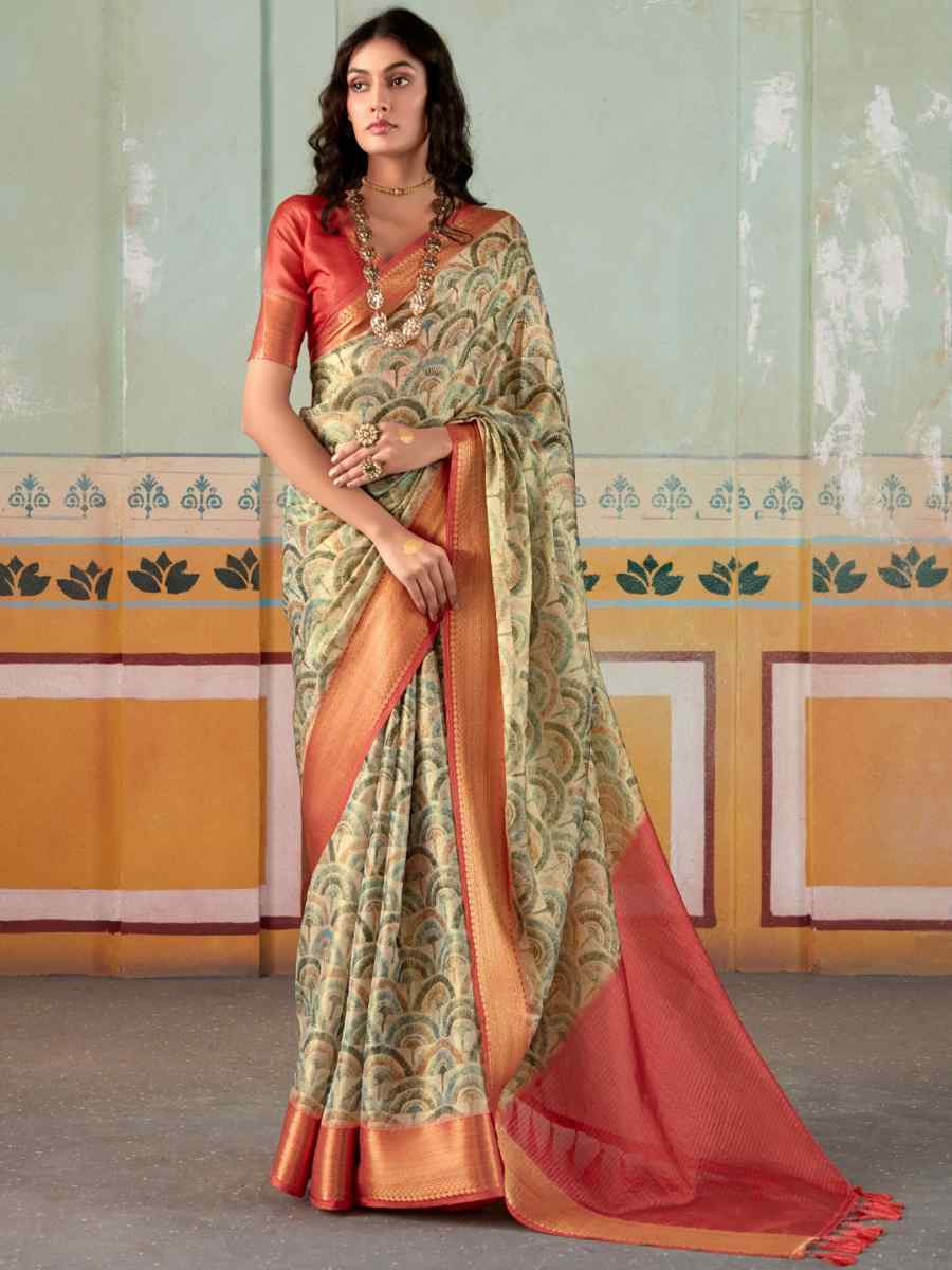 Multi Pure Satin Silk Handwoven Festival Wedding Heavy Border Saree