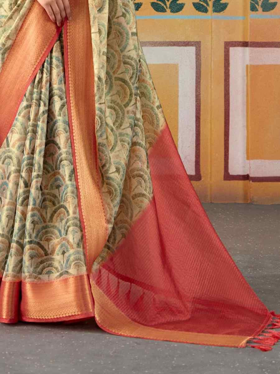 Multi Pure Satin Silk Handwoven Festival Wedding Heavy Border Saree