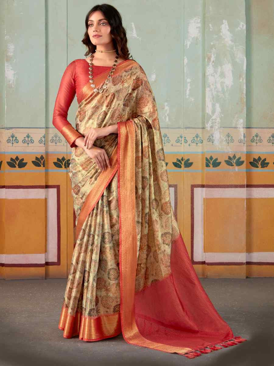 Multi Pure Satin Silk Handwoven Festival Wedding Heavy Border Saree