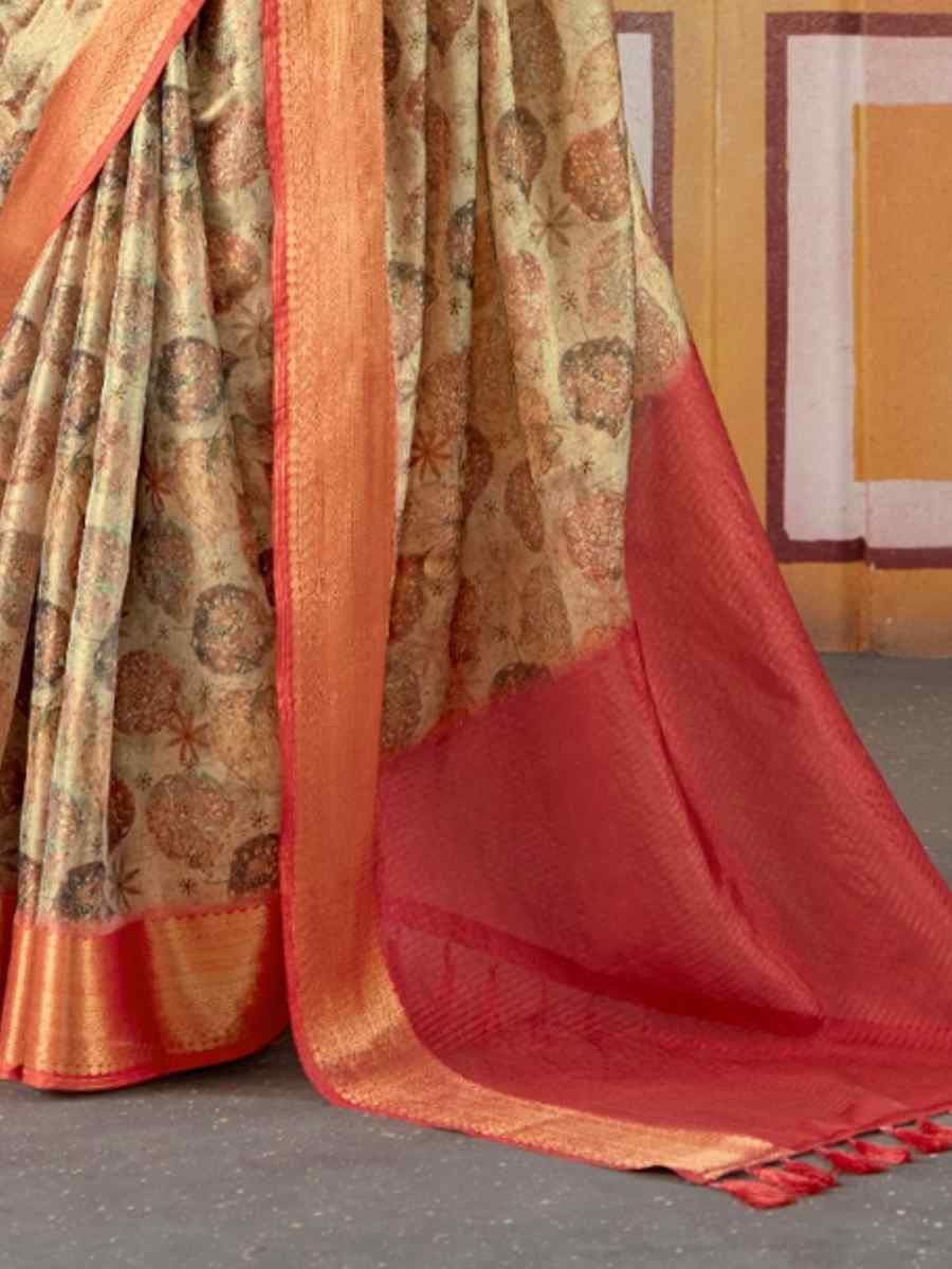 Multi Pure Satin Silk Handwoven Festival Wedding Heavy Border Saree