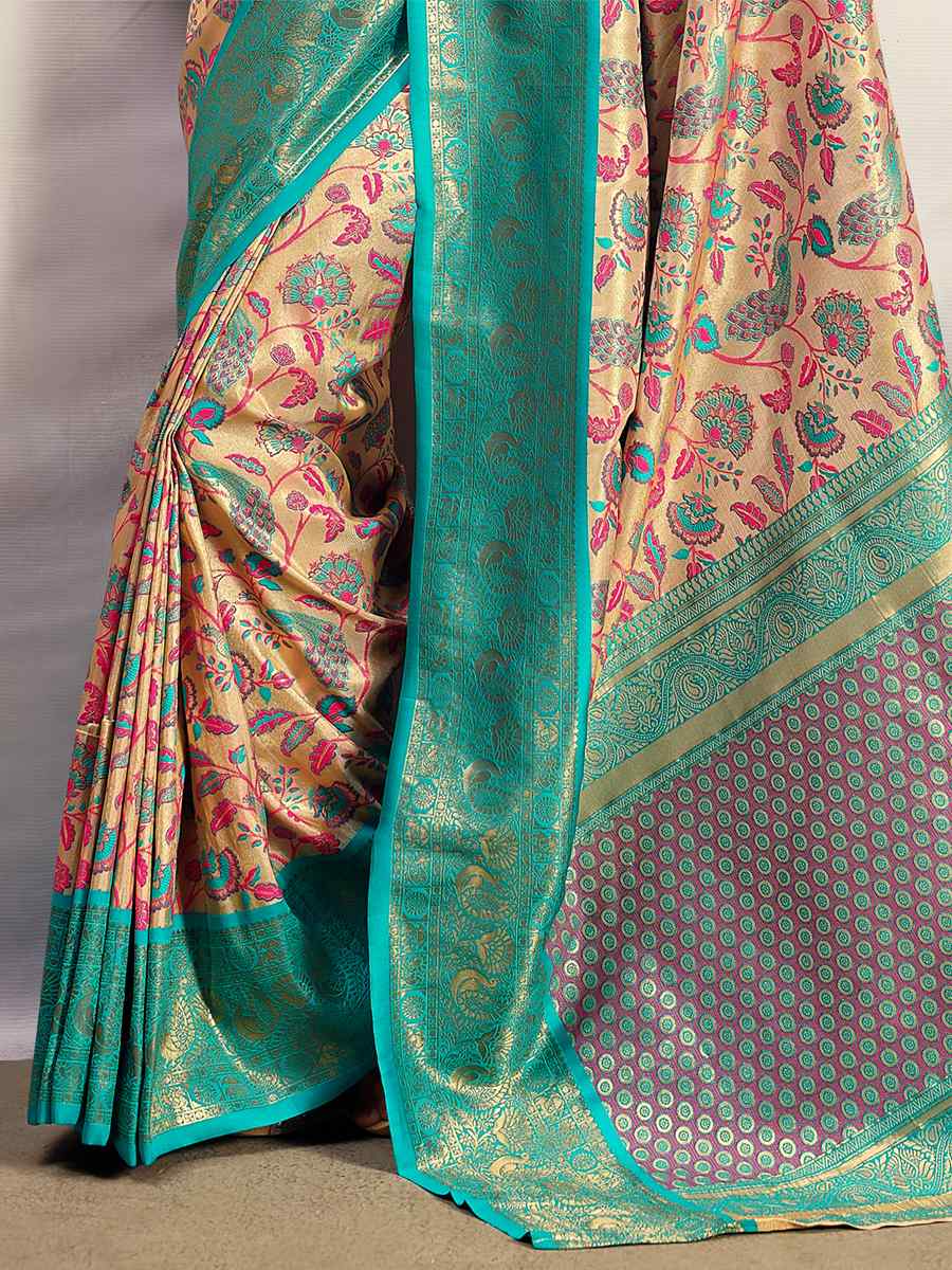 Multi Pure Silk Handwoven Wedding Festival Heavy Border Saree