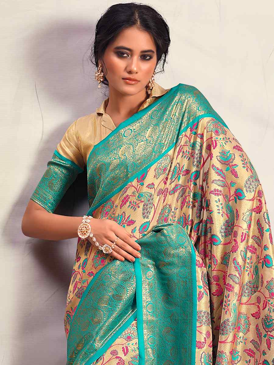 Multi Pure Silk Handwoven Wedding Festival Heavy Border Saree