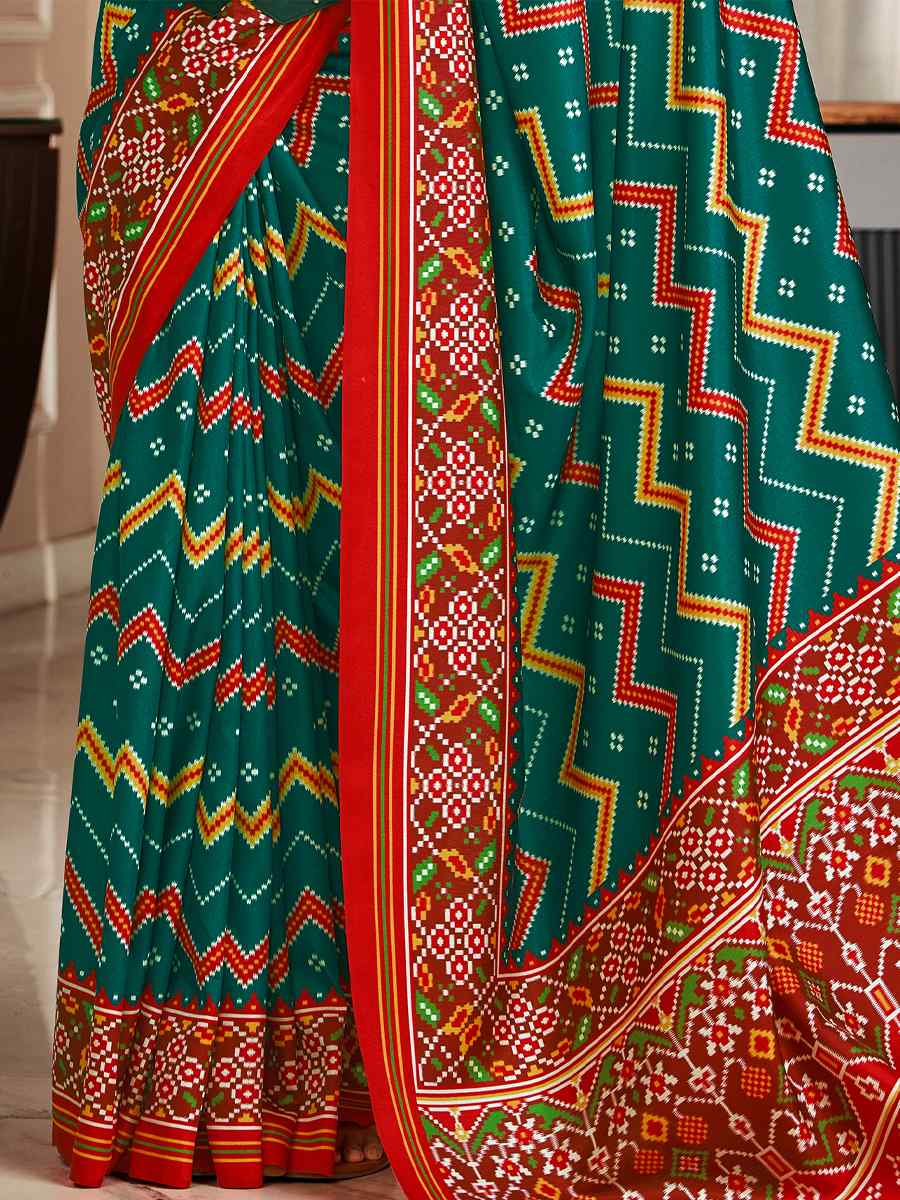 Multi Pure Tusser Patola Printed Festival Casual Contemporary Saree