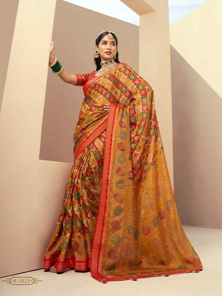 Multi P.V. Georgette Handwoven Casual Festival Classic Style Saree