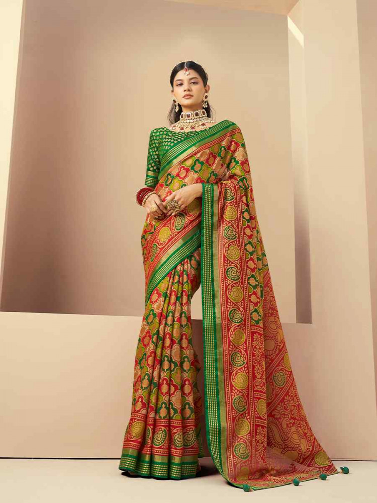 Multi P.V. Georgette Handwoven Casual Festival Classic Style Saree