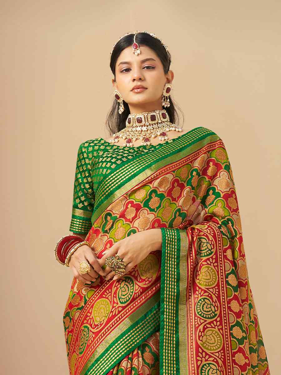 Multi P.V. Georgette Handwoven Casual Festival Classic Style Saree