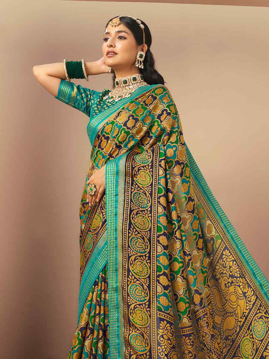 Multi P.V. Georgette Handwoven Casual Festival Classic Style Saree