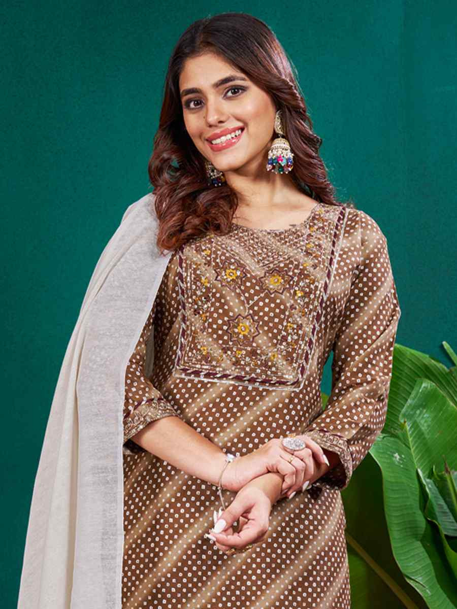 Multi Rayon Embroidered Festival Casual Pant Salwar Kameez