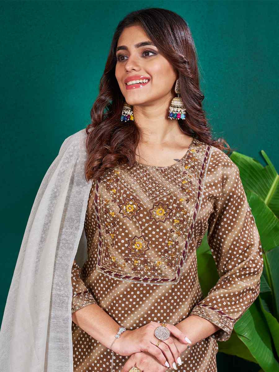 Multi Rayon Embroidered Festival Casual Pant Salwar Kameez