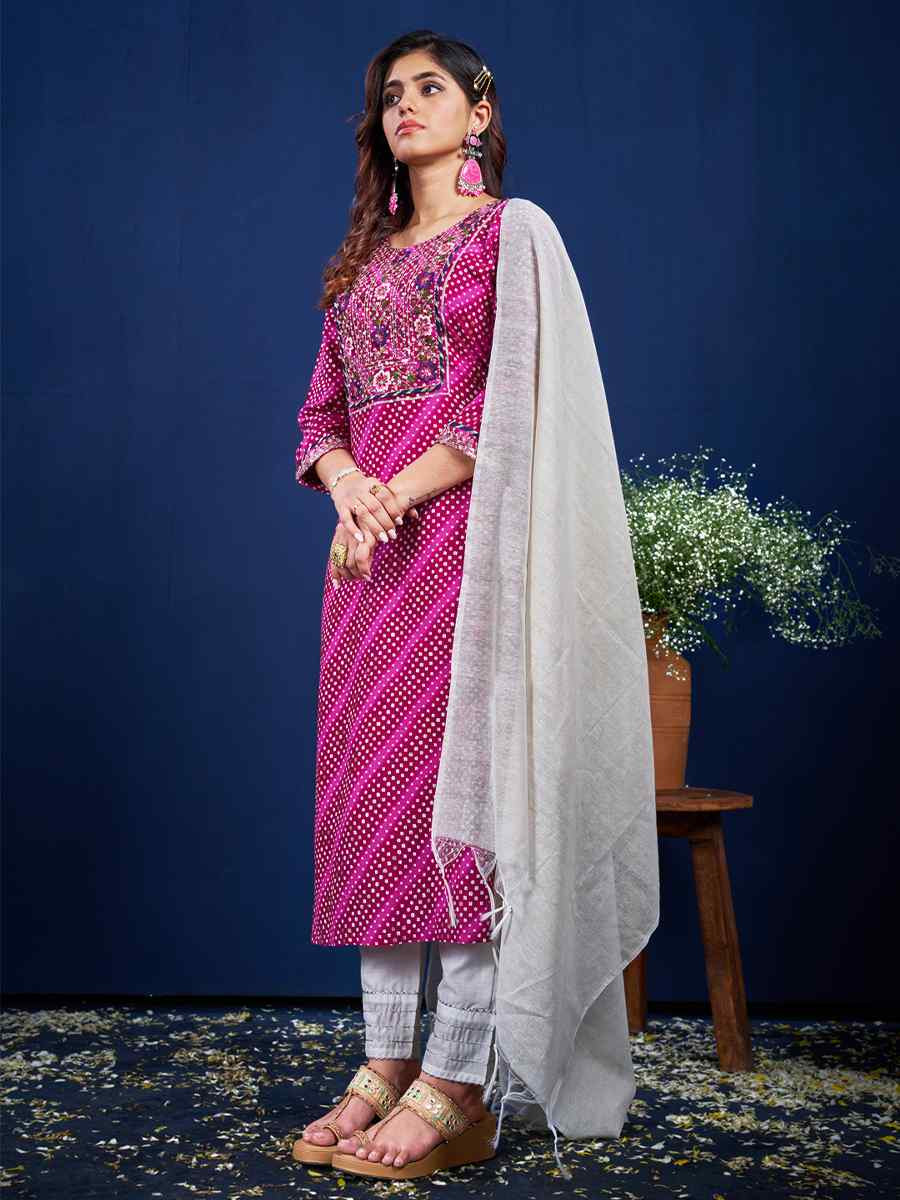 Multi Rayon Embroidered Festival Casual Pant Salwar Kameez