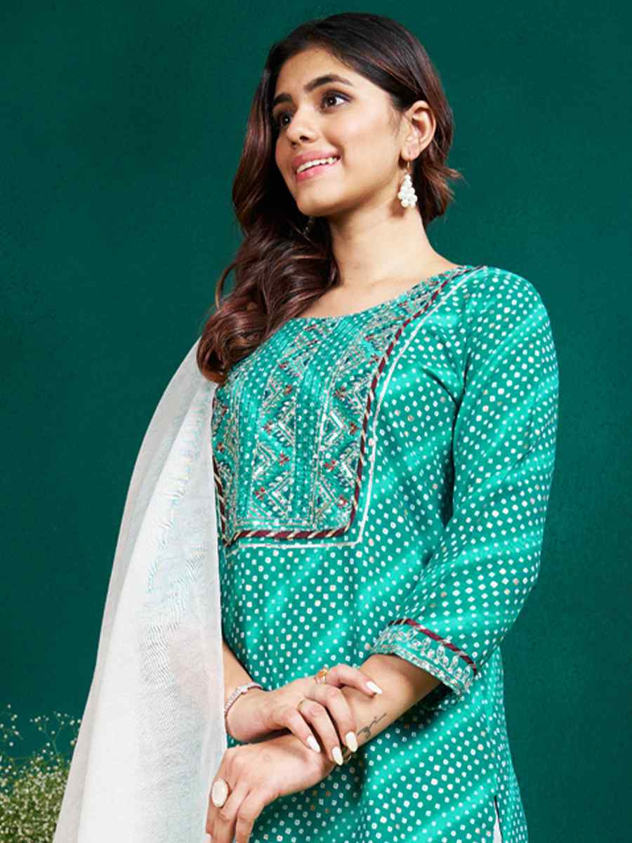 Multi Rayon Embroidered Festival Casual Pant Salwar Kameez