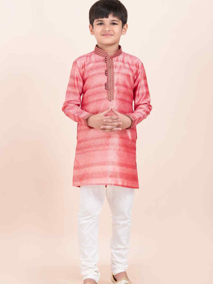 Multi Rayon Embroidered Festival Traditional Kurta Pyjama Boys Wear