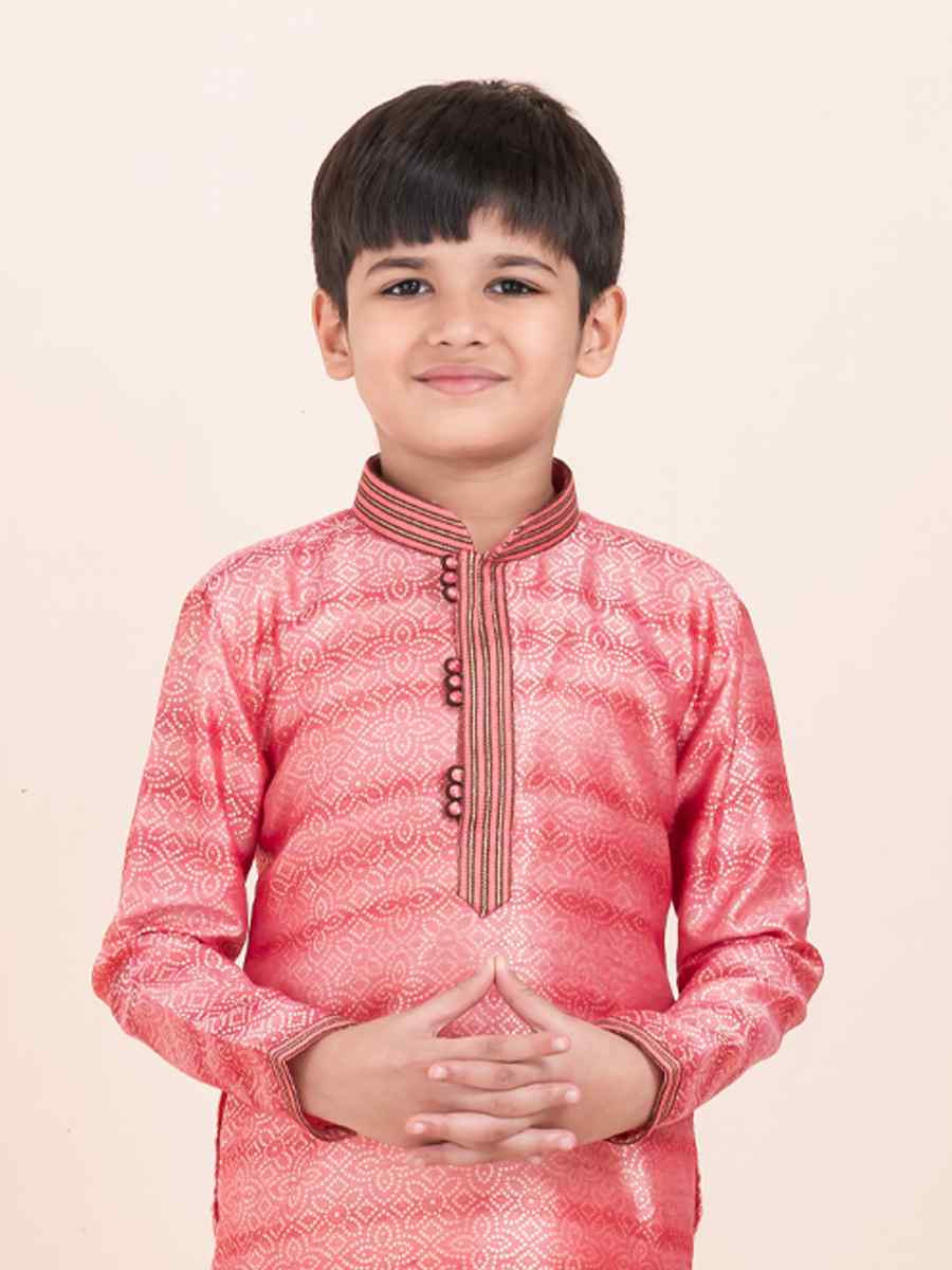 Multi Rayon Embroidered Festival Traditional Kurta Pyjama Boys Wear